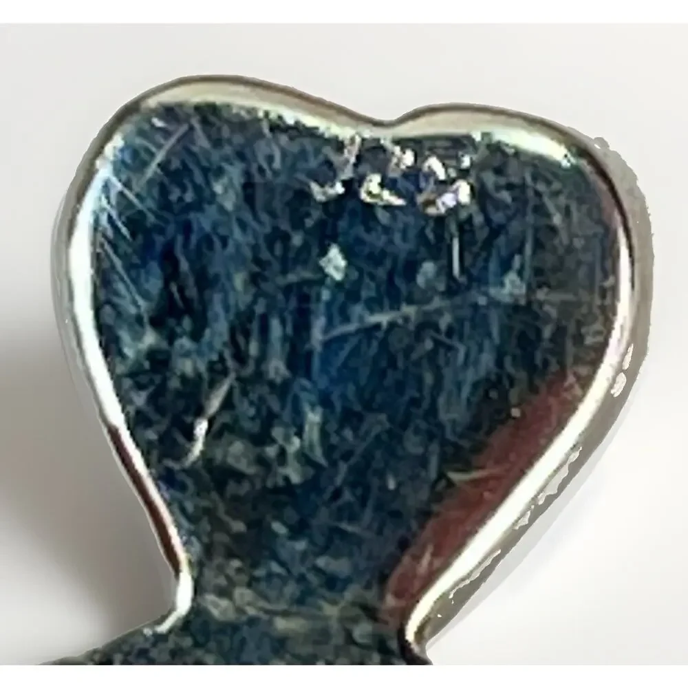 White Buffalo Turquoise Sterling Silver Stacked Hearts Adjustable Ring Southwest